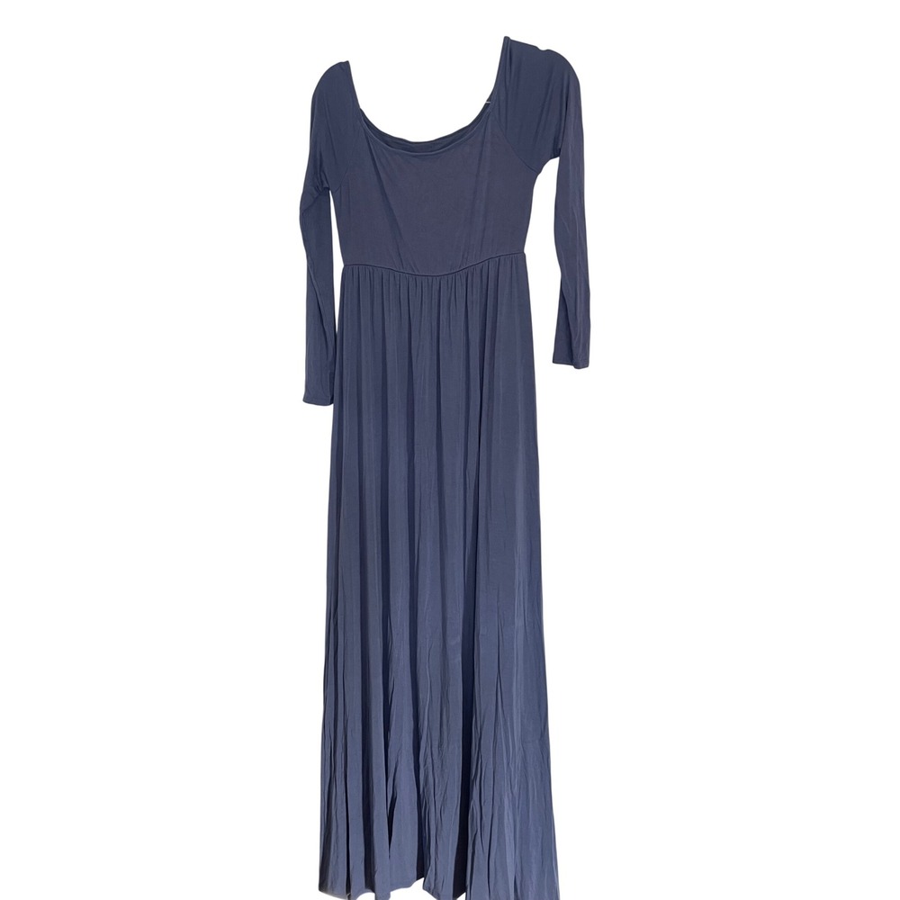 Pinkblush Dusty Blue Long Sleeve Maxi Dress